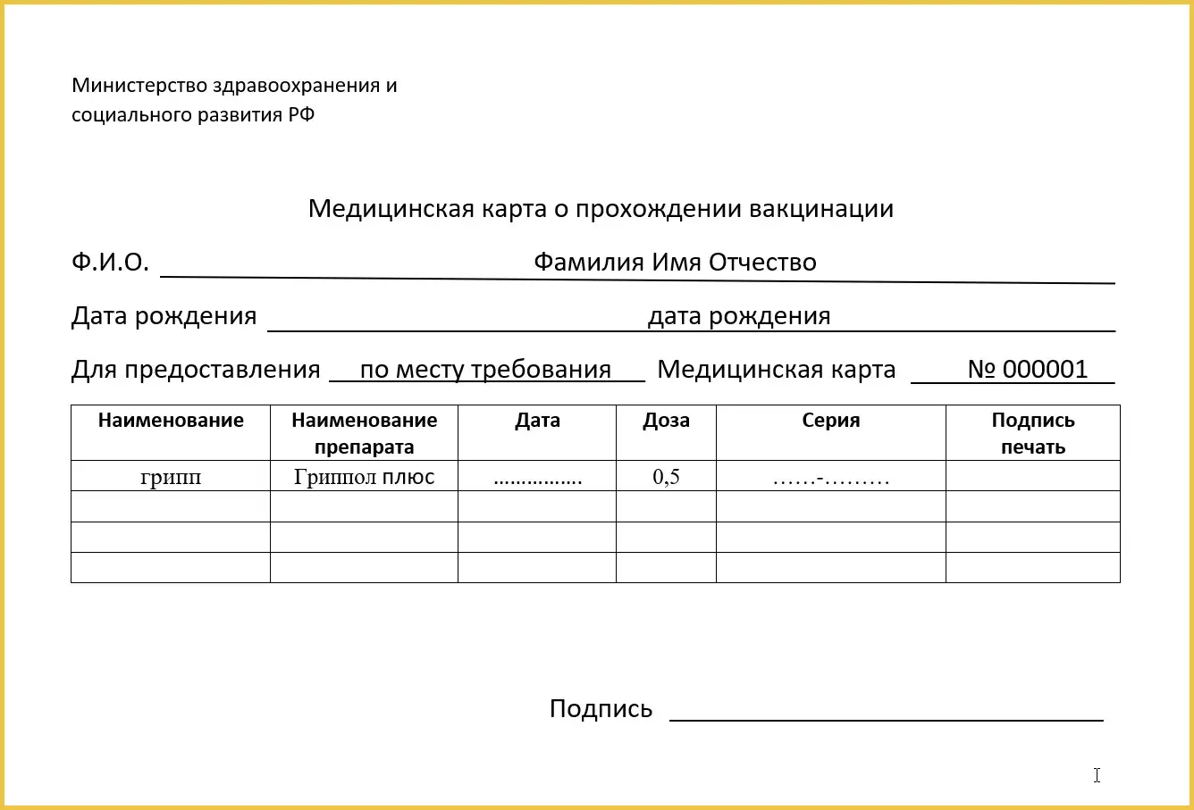Купить и оформить справку о прививке от гриппа в Долгопрудном